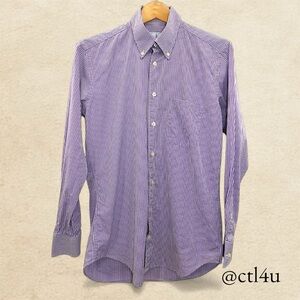 Bird Dog Bay Cotton Purple Gingham Button-Down Long Sleeve Classic Preppy Mens M